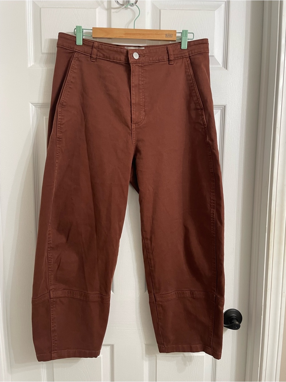 Everlane cropped barrel leg jeans brown 14